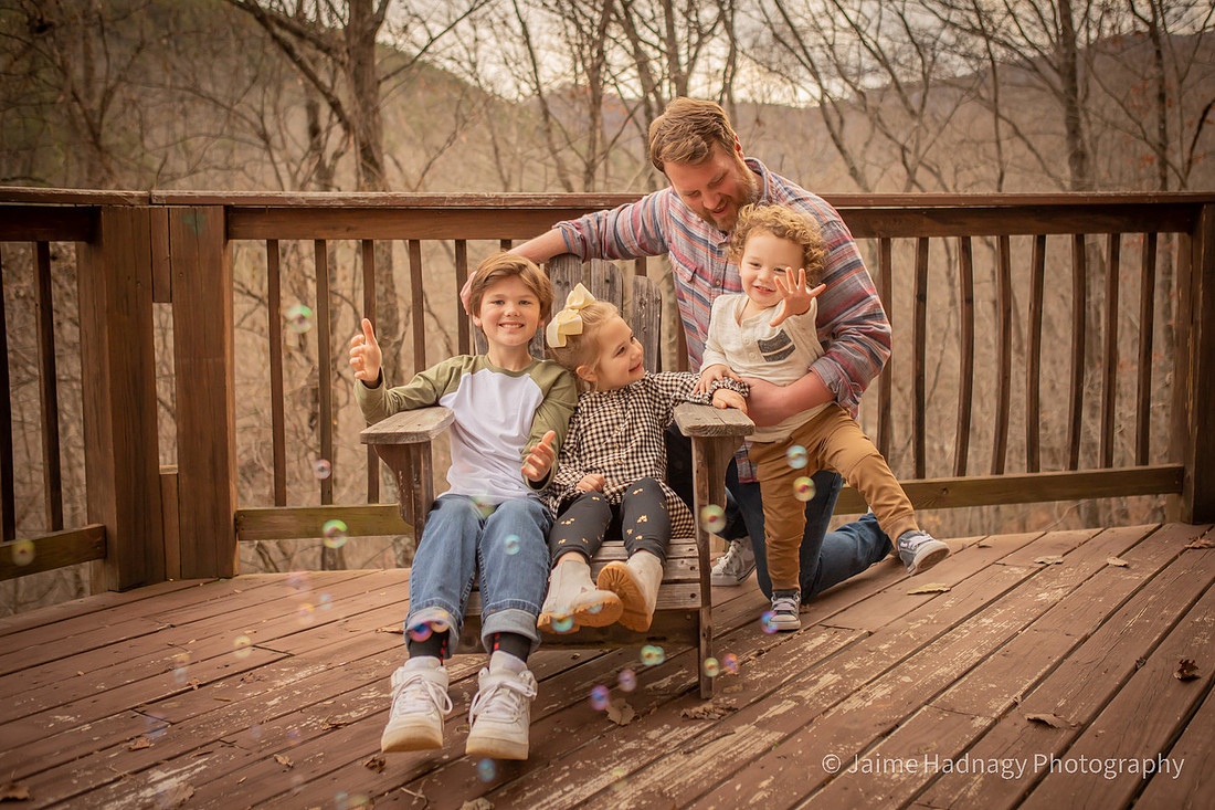 Family Photos with Kids | Black Mountain Photographer |Outside Cabin