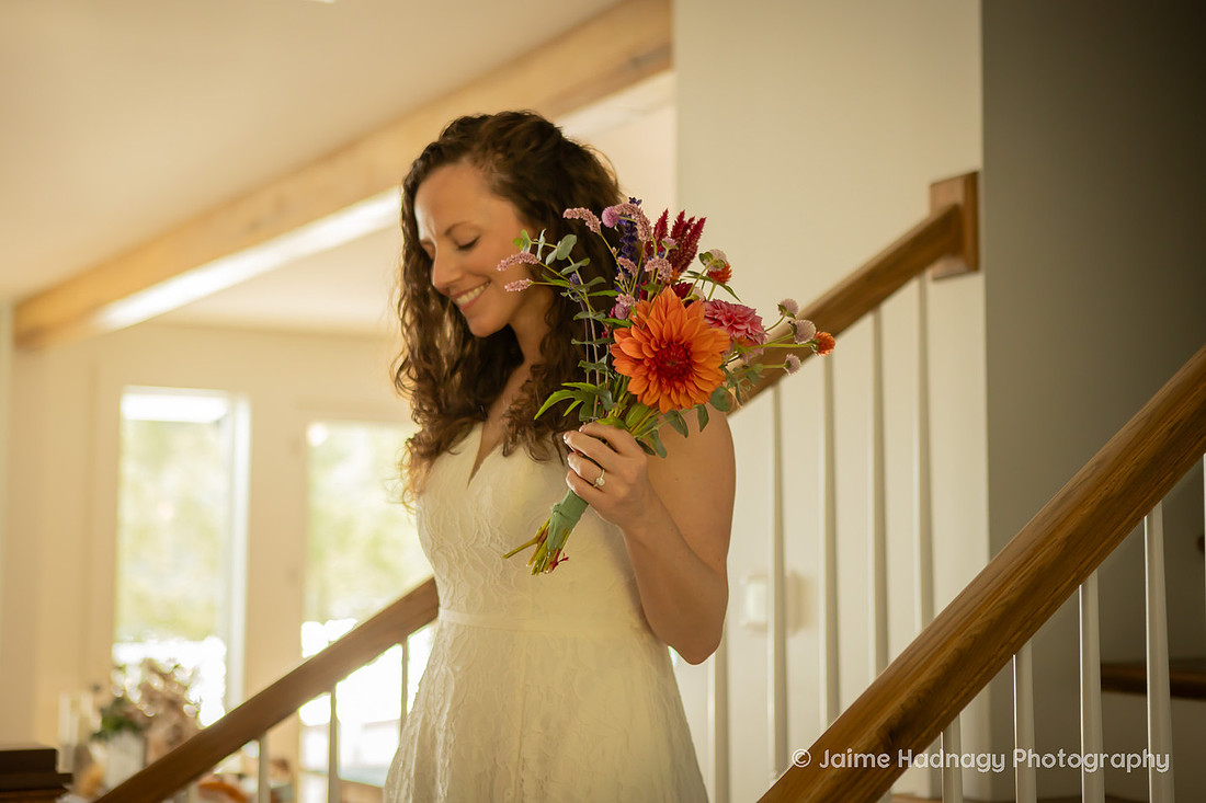 Backyard Wedding Ceremony at Lake Lure | Asheville Wedding Photographer