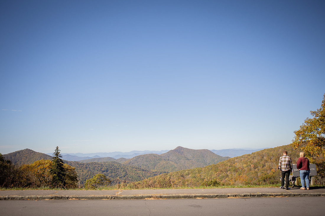 Blue Ridge Parkway Overlook Surprise Proposal | North Carolina Photographer