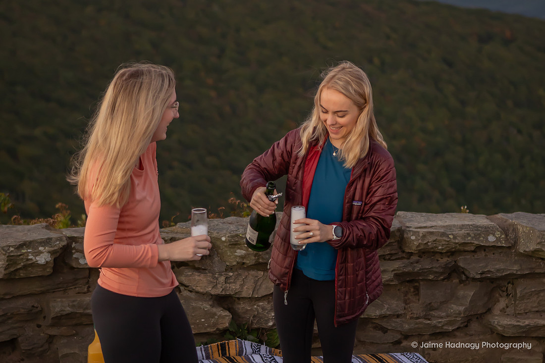 Hiking Double Surprise Proposal in the Mountains | Asheville Photographer