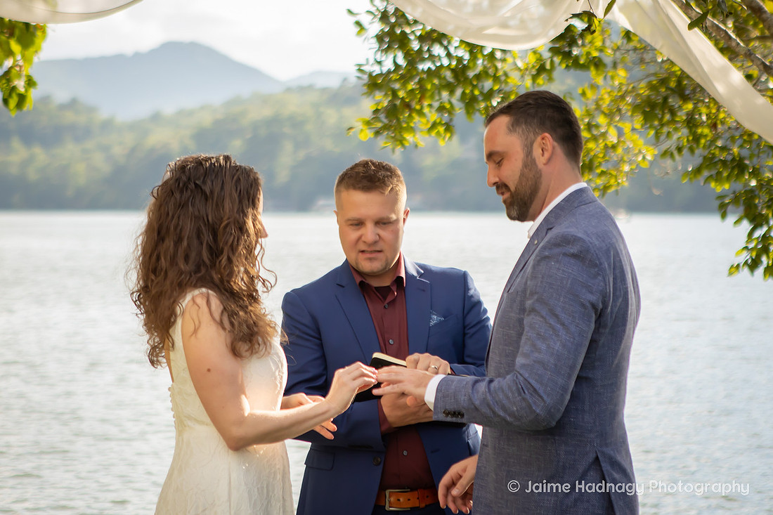 Wedding in Backyard at Lake Lure | Western NC Photographer