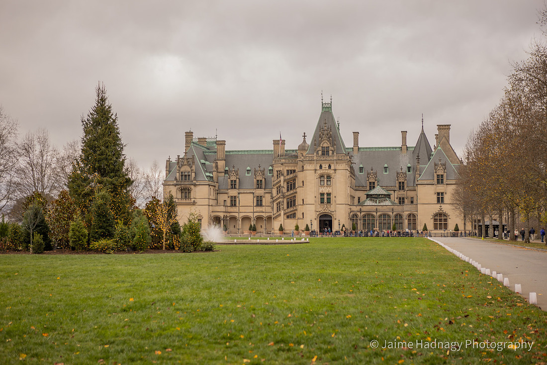 The Biltmore Estate with Christmas Trees
