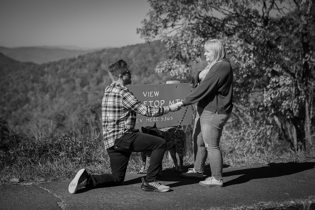 Blue Ridge Parkway Overlook Surprise Proposal | North Carolina Photographer
