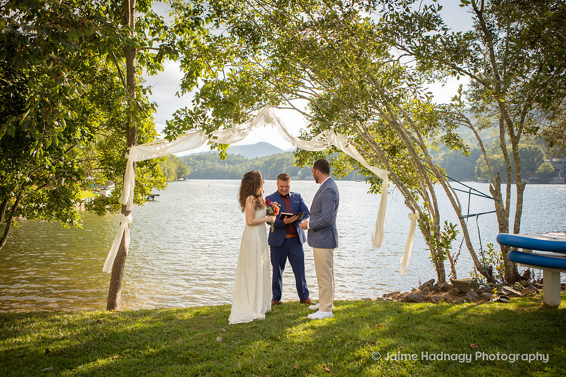 Wedding in Backyard at Lake Lure | Western NC Photographer