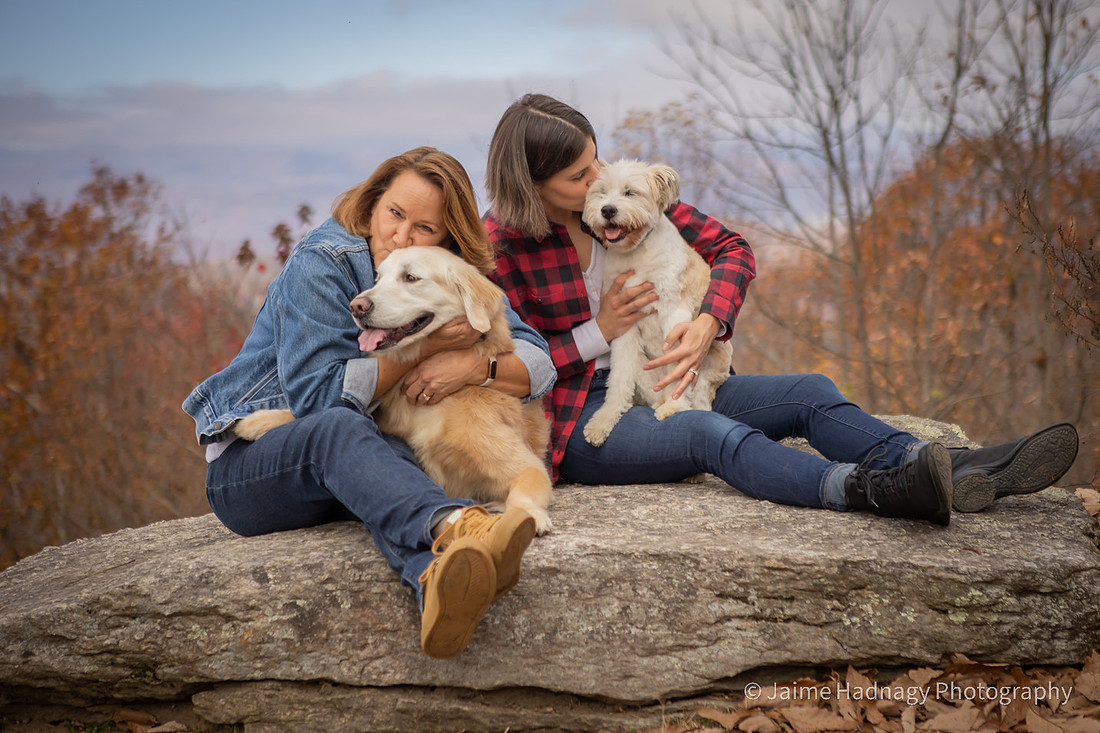 Senior Dog Family Photos Outdoors | End Of Life Shoot | Asheville Pet Photographer