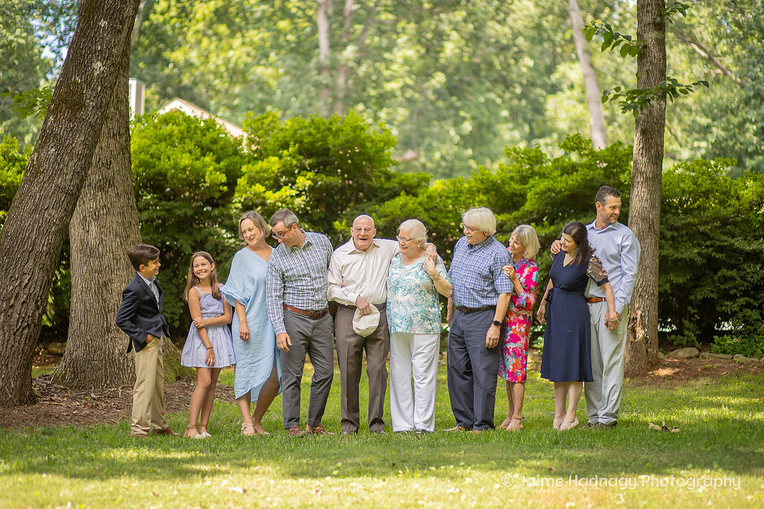 Extended Outdoor Family Photos at Home | Asheville Photographer