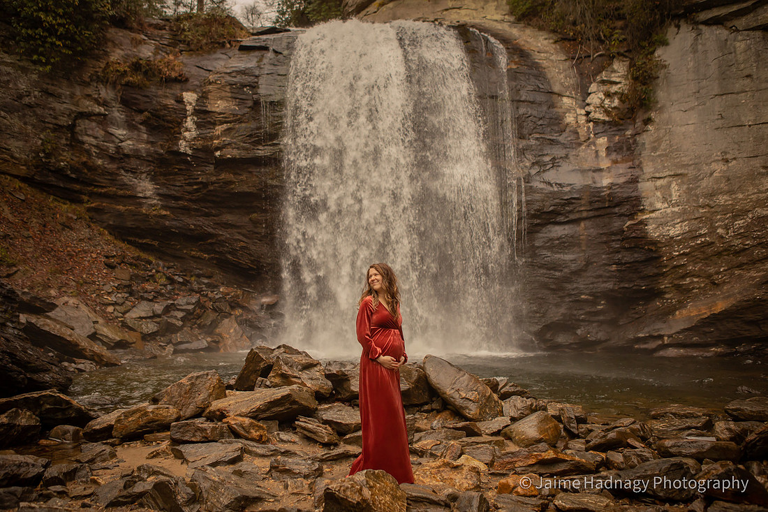 Waterfall Maternity Photo Session | Brevard Pregnancy Photographer