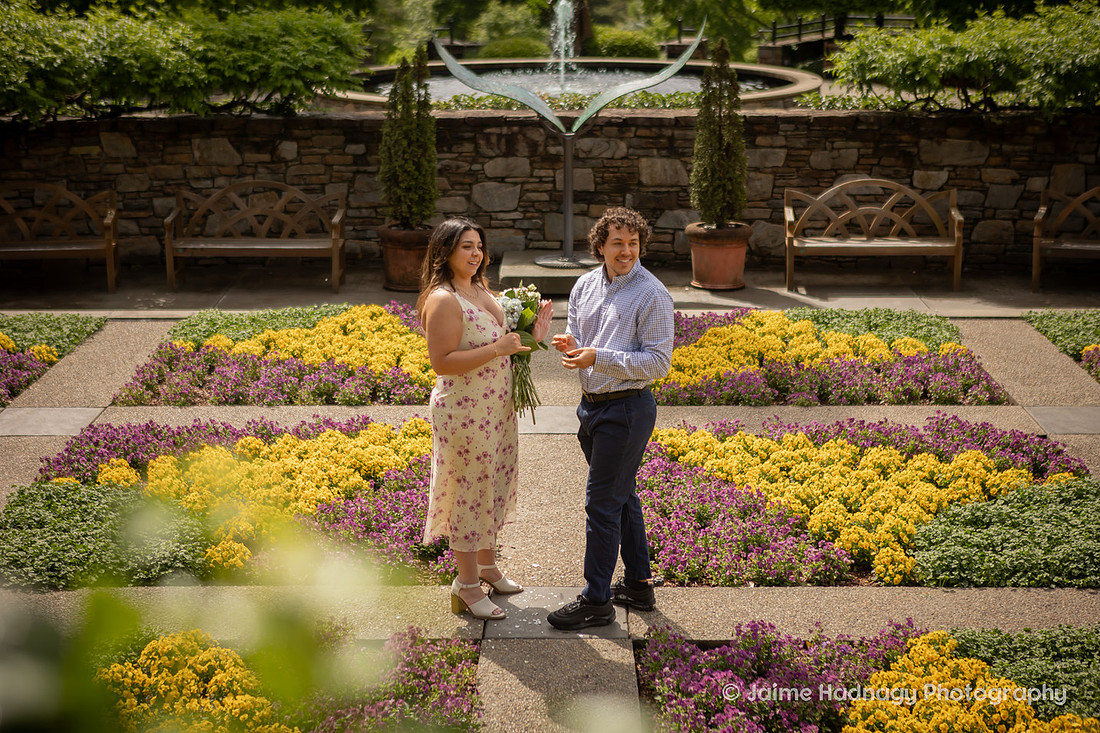 Romantic Surprise Proposal at the NC Arboretum | Asheville Engagement Photographer