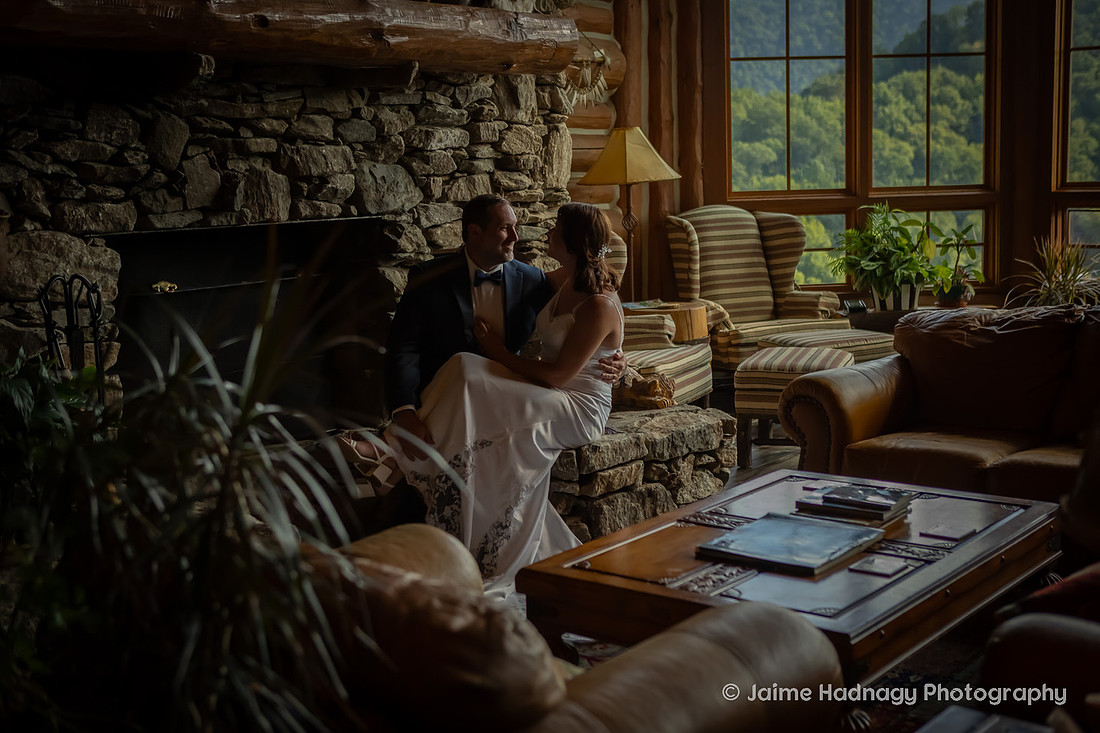 Elopement Photoshoot at Wildberry Lodge in the mountains | Asheville Wedding Photographer