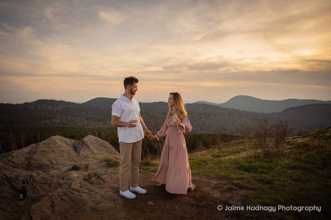 Soft Flowy Bohemian Engagement Photos in the Mountains