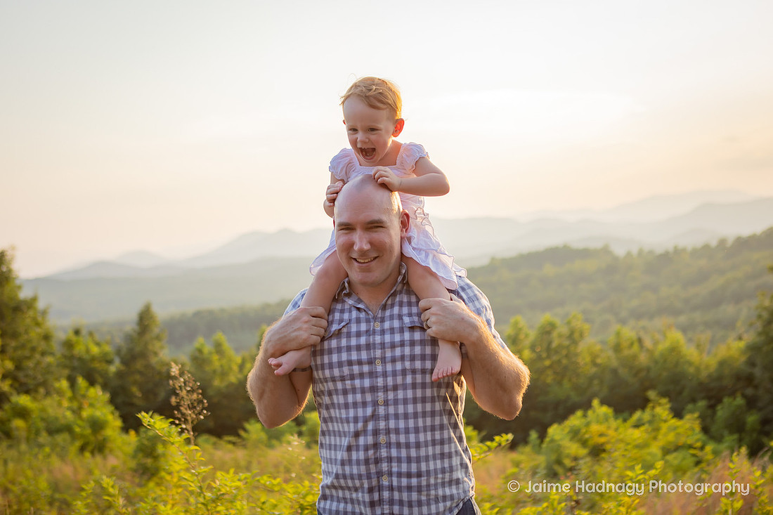 Outdoor Sunset Family Photos in the mountains | Asheville Photographer