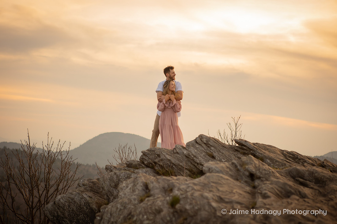 Soft Flowy Bohemian Engagement Photos in the Mountains