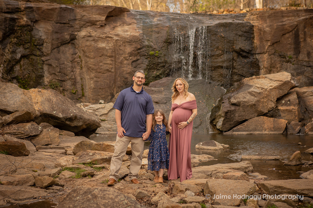 Outdoor Maternity Fmaily Photos with Sibling | Asheville Photographer