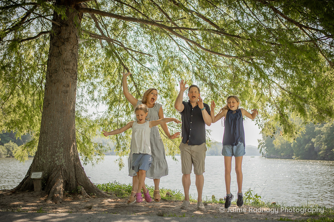 Family Photo Session at Lake Lure NC Outdoors FUn Playful | Asheville Photogrpaher