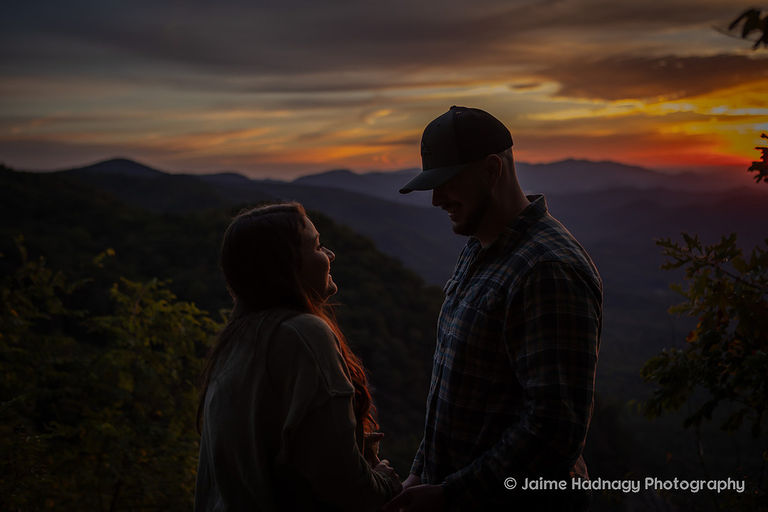 Sunrise Proposal at Pretty Place | Asheville Engagement Photographer