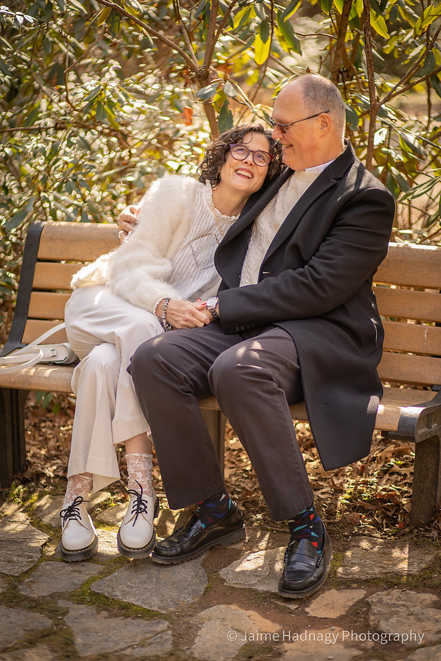 Anniversary Photos in Asheville Botanical Gardens | Couples Photographer