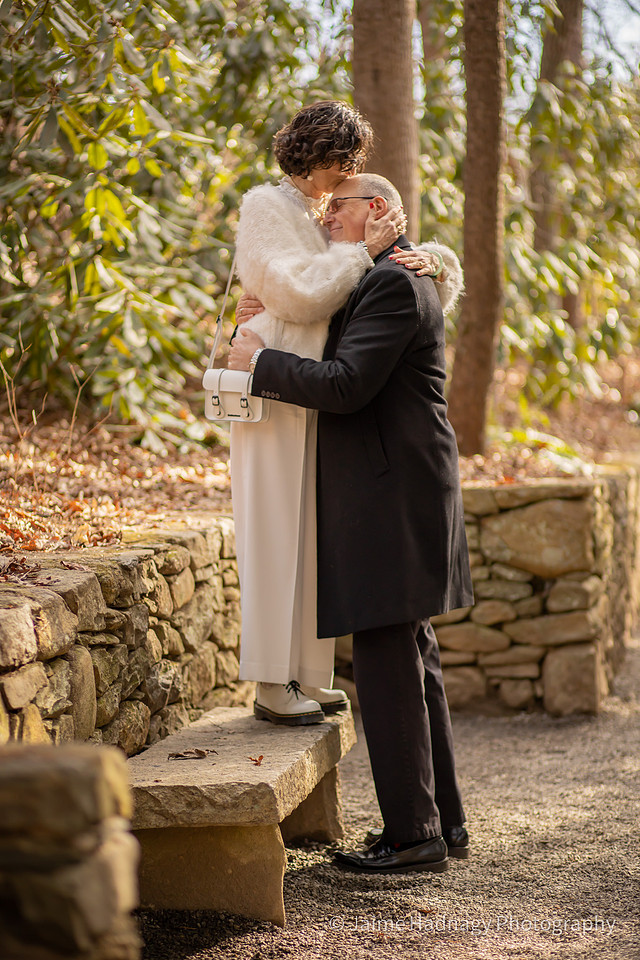 Anniversary Photos in Asheville Botanical Gardens | Couples Photographer
