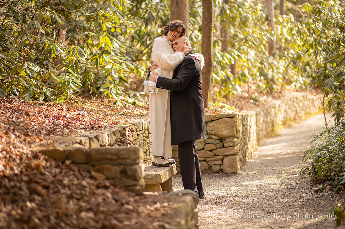 Anniversary Photos in Asheville Botanical Gardens | Couples Photographer
