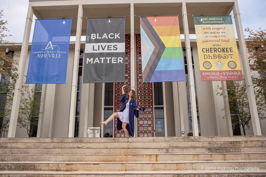 College Senior Graduation Photos | UNC Asheville Portrait Photographer