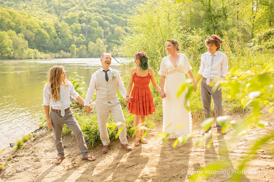Nature Wedding | Asheville Elopement Photographer | Micro Wedding at Hot Springs NC by the French Broad RIver