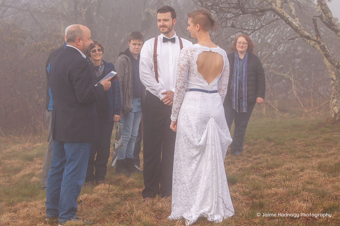 Hiking Elopement Photography in Fog