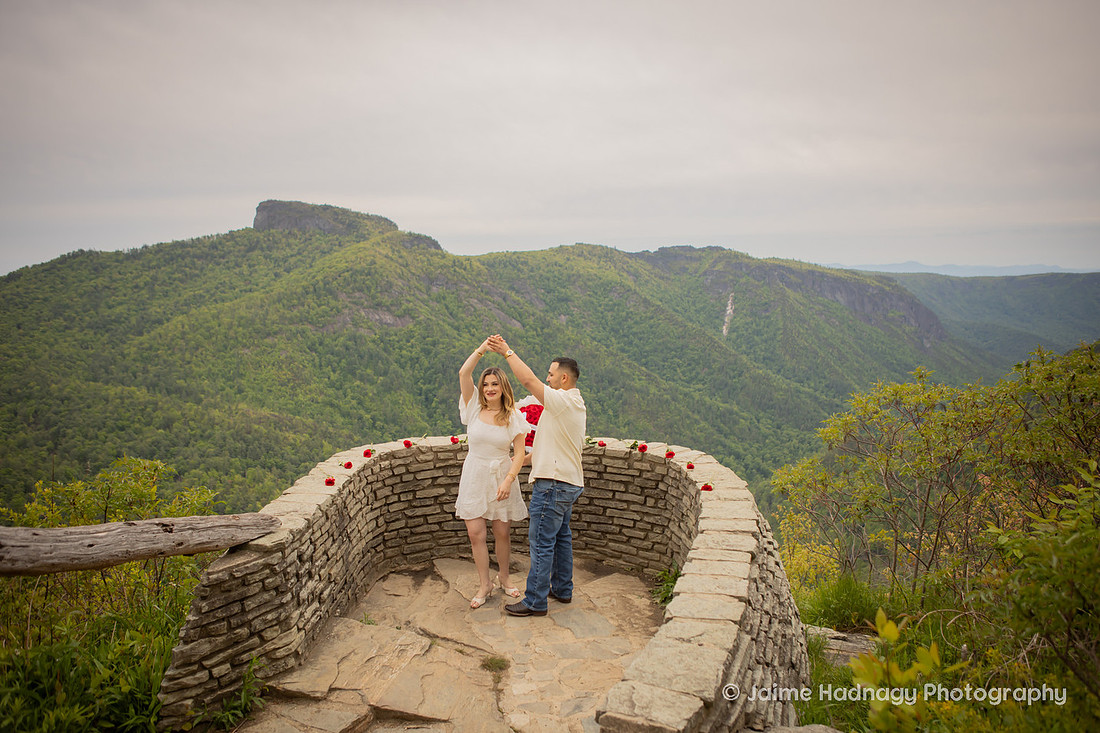 Romantic Proposal with Roses in the Mountains of Western NC | Asheville Photographer