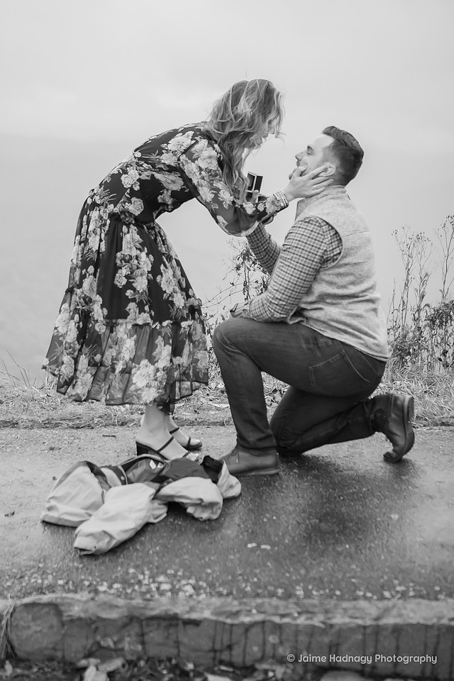 Blue Ridge Parkway Wedding Proposal Surprise Asheville Engagement Photographer