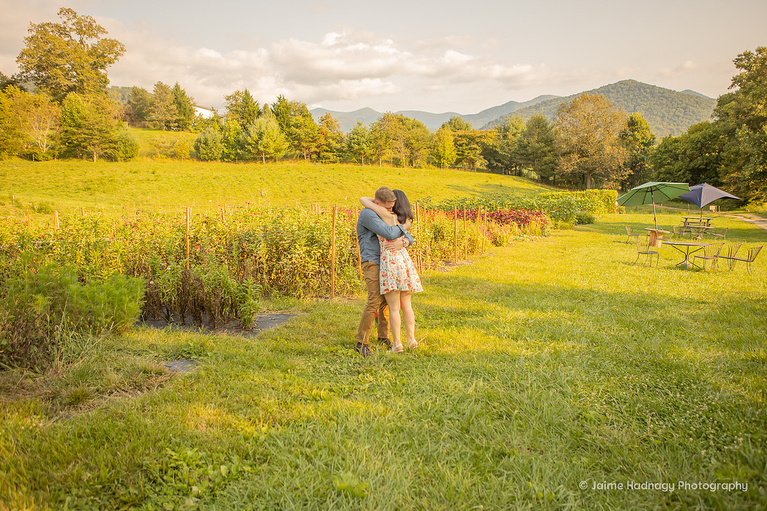 Asheville Engagement Photographer | Surprise Proposal At The Never Ending Flower Farm