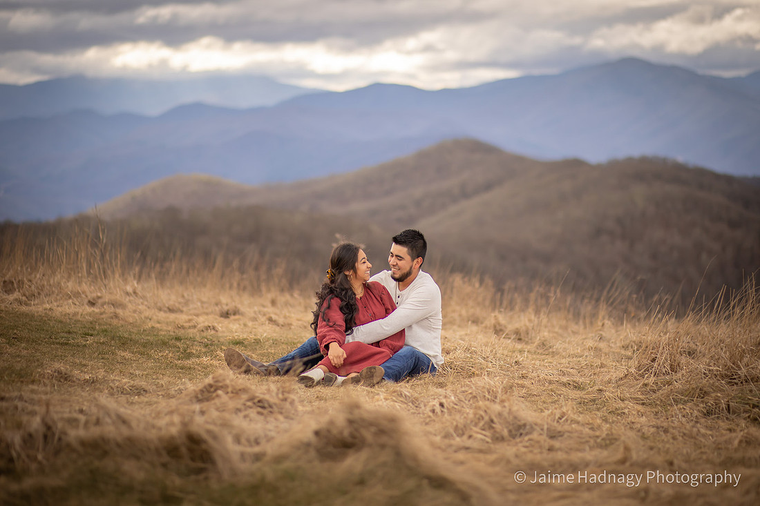 Couple Snuggling in the Mountains | Asheville Photographer Adventure Session