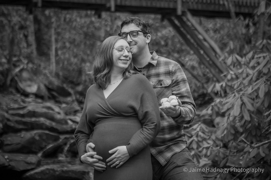 Nature Maternity Photos by the river in the forest | Black Mountain Baby Photographer