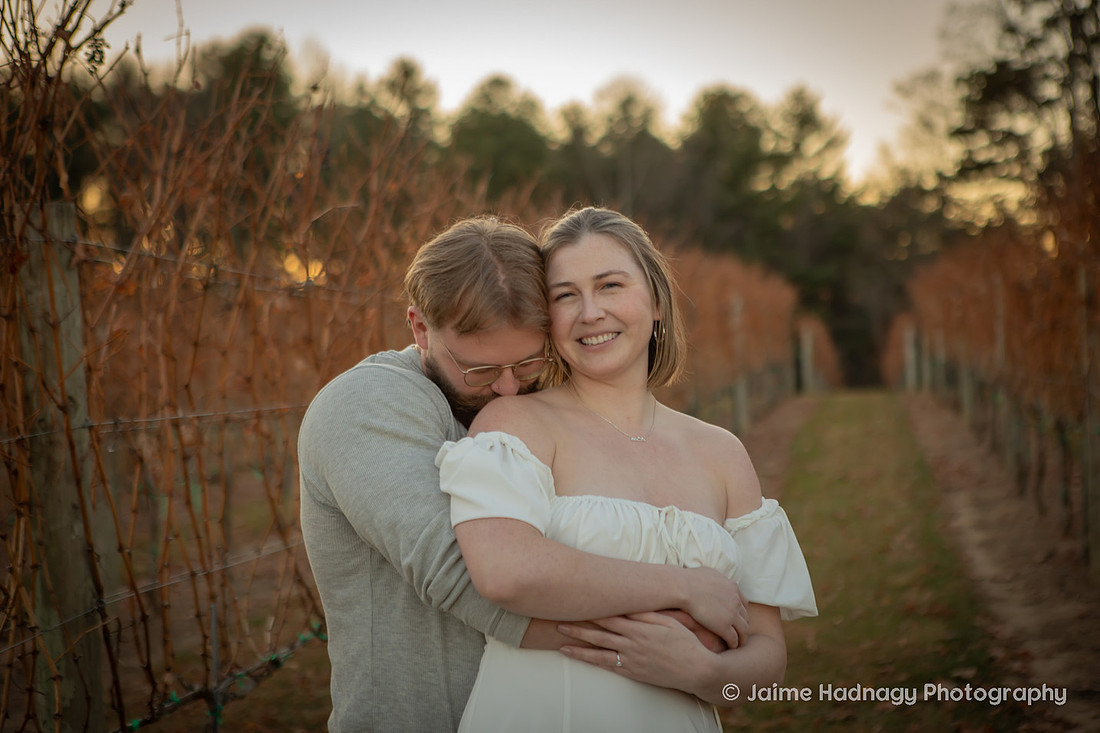 Beautiful Sunset Vineyard Proposal | Asheville Engagement Photographer