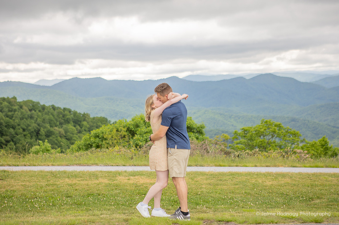 Blue Ridge Parkway Surprise Proposal and Engagement Session | Asheville Photographer