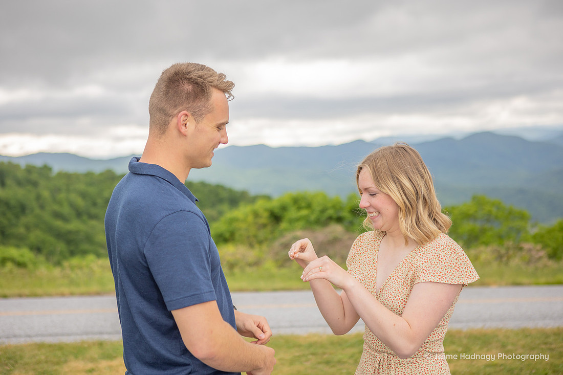 Blue Ridge Parkway Surprise Proposal and Engagement Session | Asheville Photographer