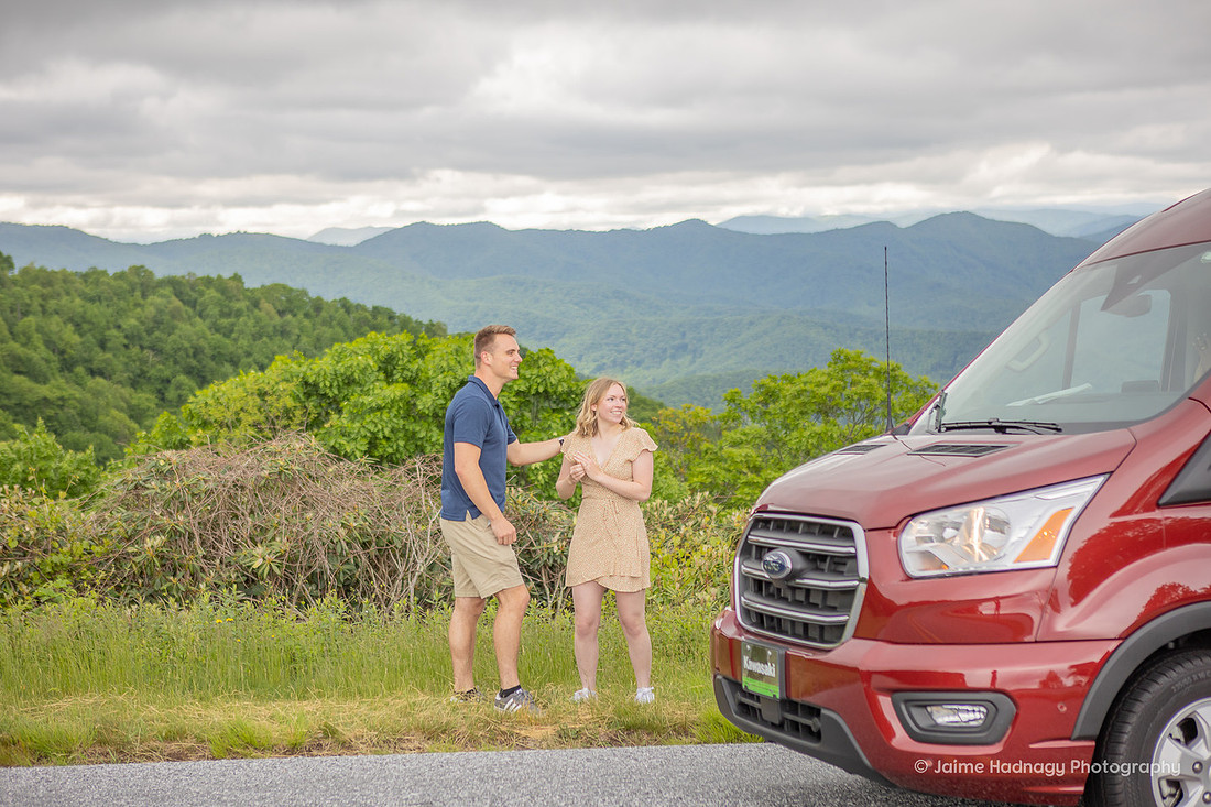 Blue Ridge Parkway Surprise Proposal and Engagement Session | Asheville Photographer