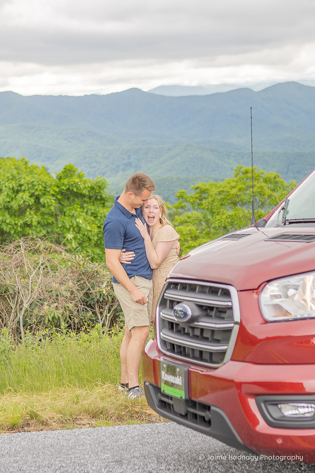 Blue Ridge Parkway Surprise Proposal and Engagement Session | Asheville Photographer