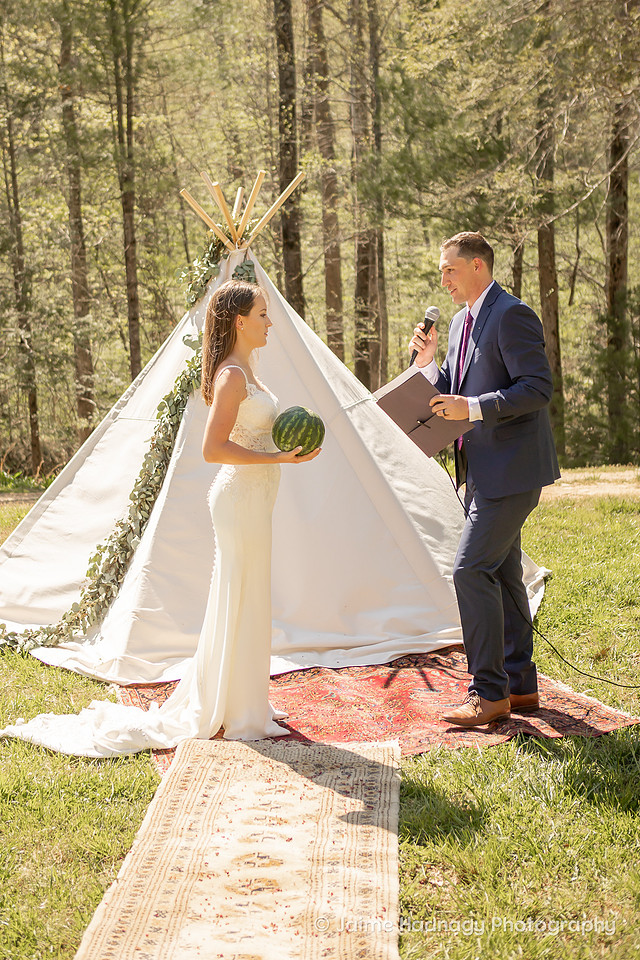 Watermelon Smash at Wedding | Asheville Photographer
