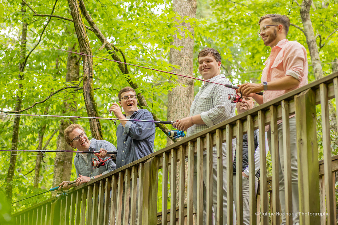 Family Portraits in Nature Fishing | Asheville Photographer