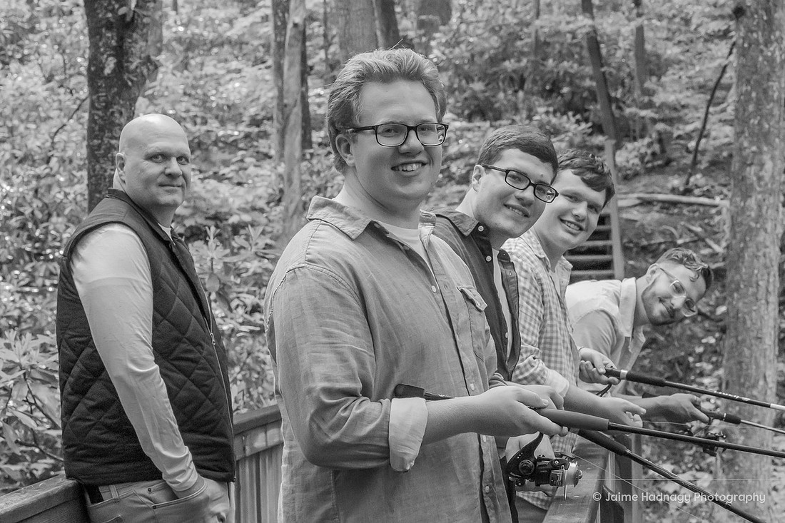 Family Portraits in Nature Fishing | Asheville Photographer