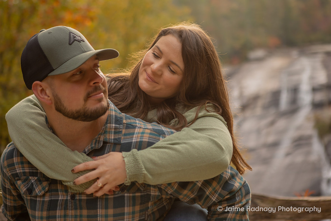 Engagement Photos at Triple Falls in Dupont State Forest