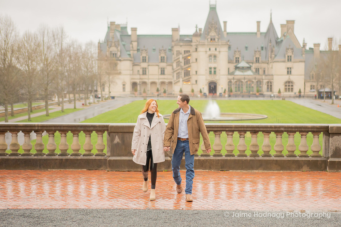 Surprise Proposal in the Rain at the Biltmore House | Asheville Photographer