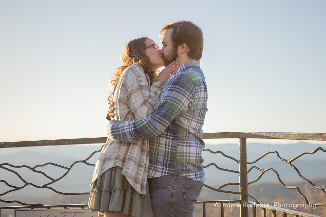 Hendersonville Proposal at Jump Off Rock During Golden Hour