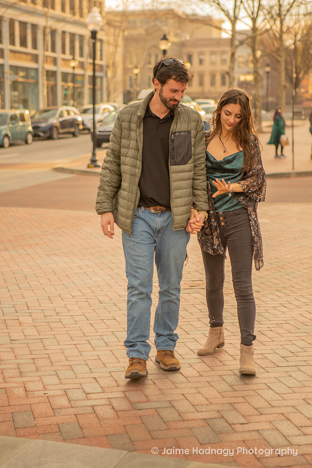 Surprise Proposal in Downtown Asheville by the Fountain | Engagement Photographer