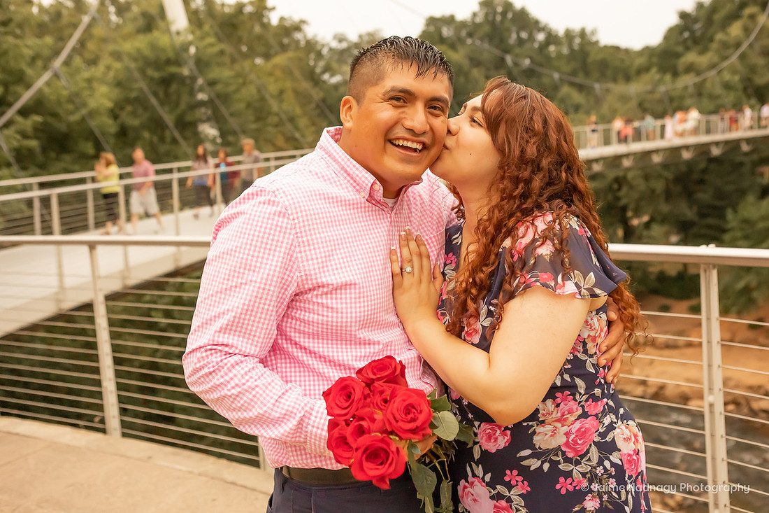 Surprise Proposal and Engagement Session Asheville Photographer goes to Greenville, SC