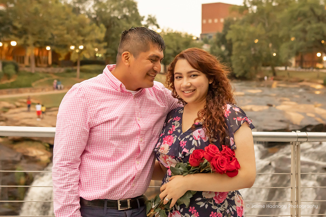 Surprise Proposal and Engagement Session Asheville Photographer goes to Greenville, SC