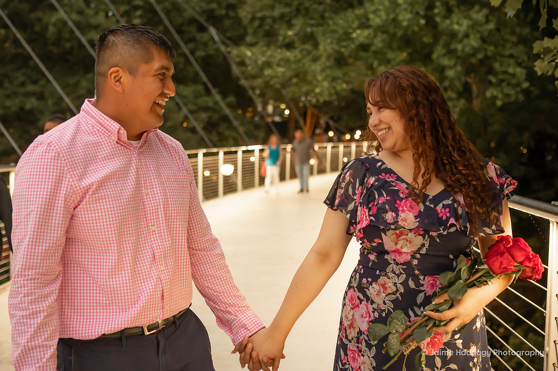 Surprise Proposal and Engagement Session Asheville Photographer goes to Greenville, SC