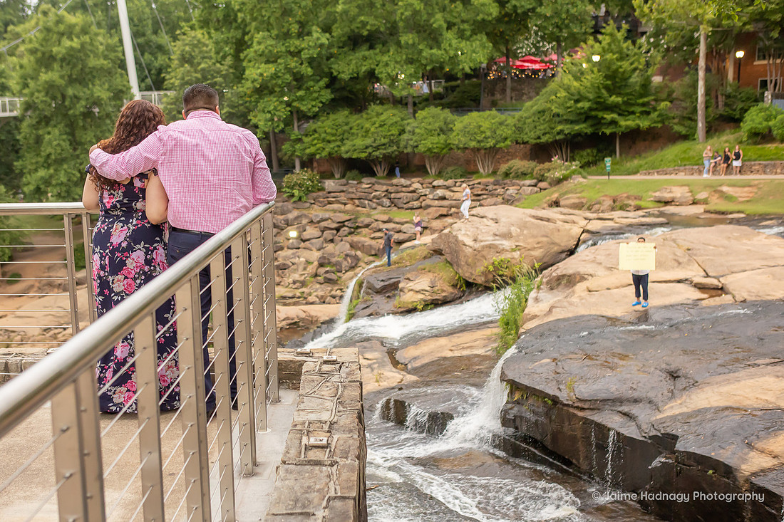 Surprise Proposal and Engagement Session Asheville Photographer goes to Greenville, SC