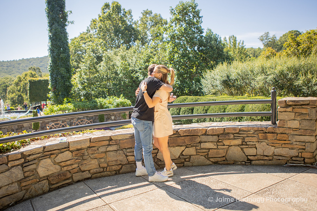 Surprise Proposal at The NC Arboretum | Asheville Engagement Photographer