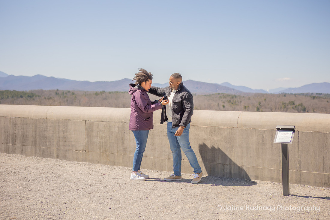 Shocked fiance when boyfriend proposes at The Biltmore Estate | Asheville Photographer