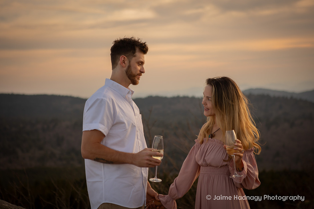 Soft Flowy Bohemian Engagement Photos in the Mountains