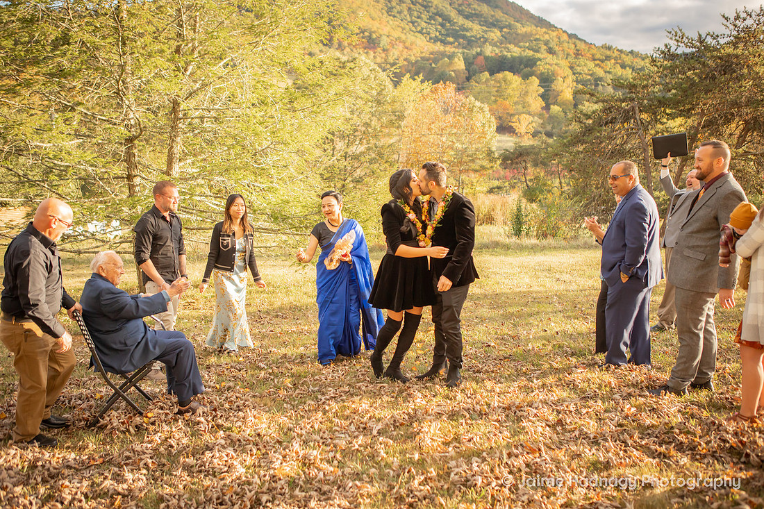Bride and Groom Elopement in Black | Asheville Wedding Photographer
